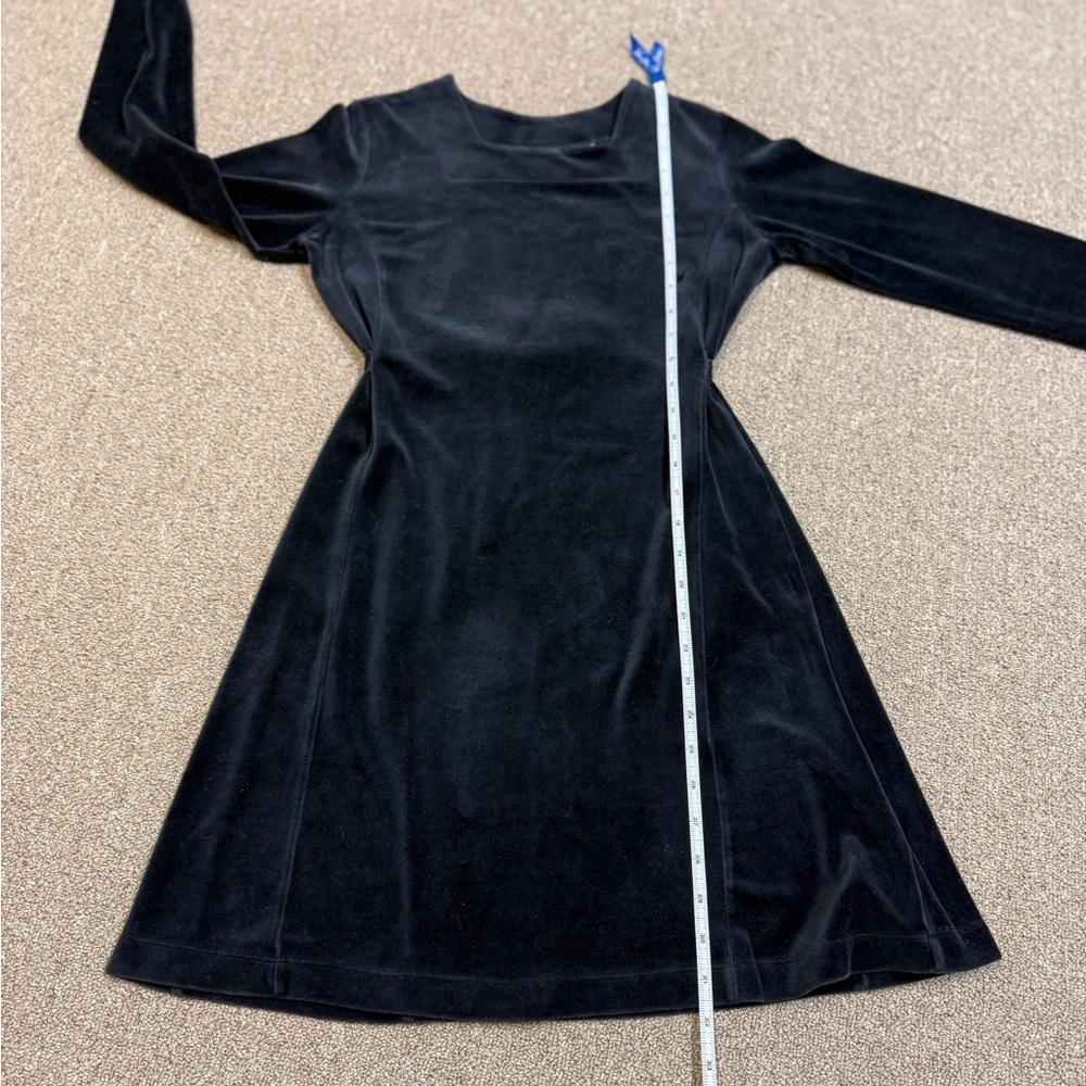 L.L. Bean: Girls Black Velour Long Sleeve Dress, Size L - Picture 5 of 8